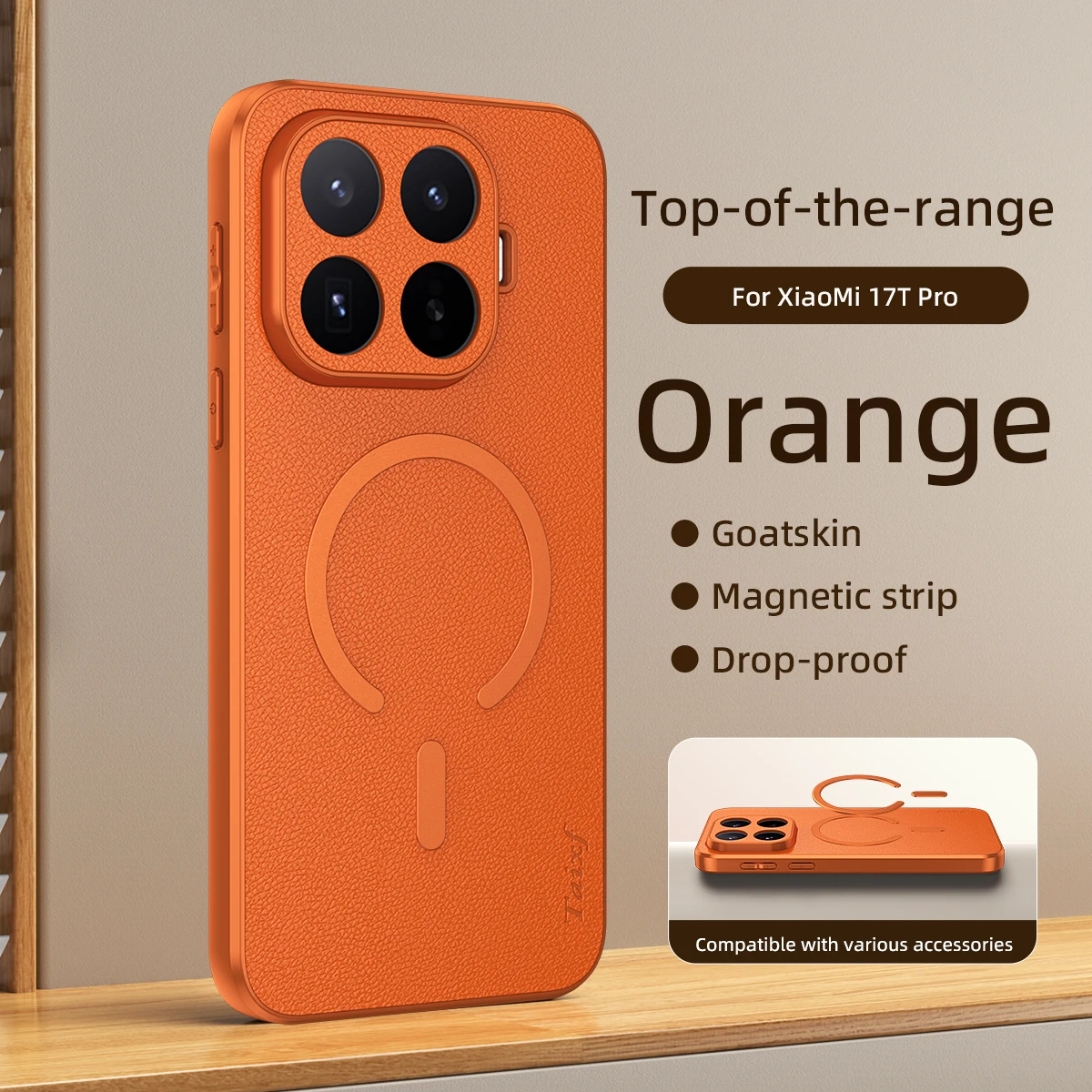 Für Xiaomi Mi 17T Pro Hülle Luxuriöse PU-Lederhülle Magnetische MagSafe Schutzhülle Rückseitenabdeckung für Xiaomi Mi 17T 17TPro
