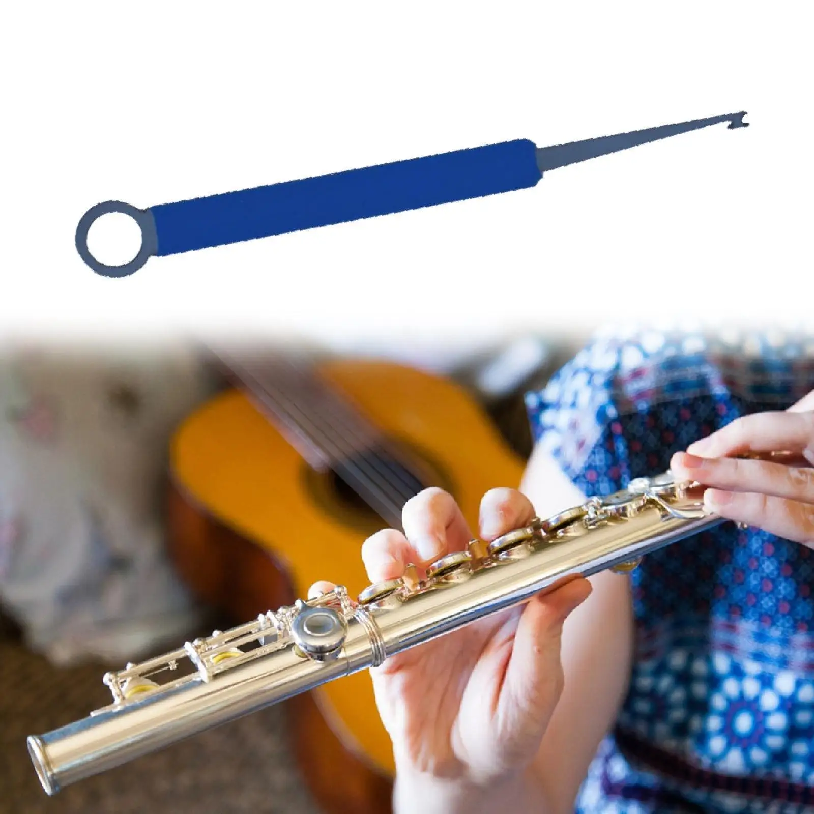 Strumento di riparazione per strumenti a fiato Impugnatura comoda Gancio a molla per manutenzione compatto antiscivolo in acciaio inossidabile per sassofoni per flauto