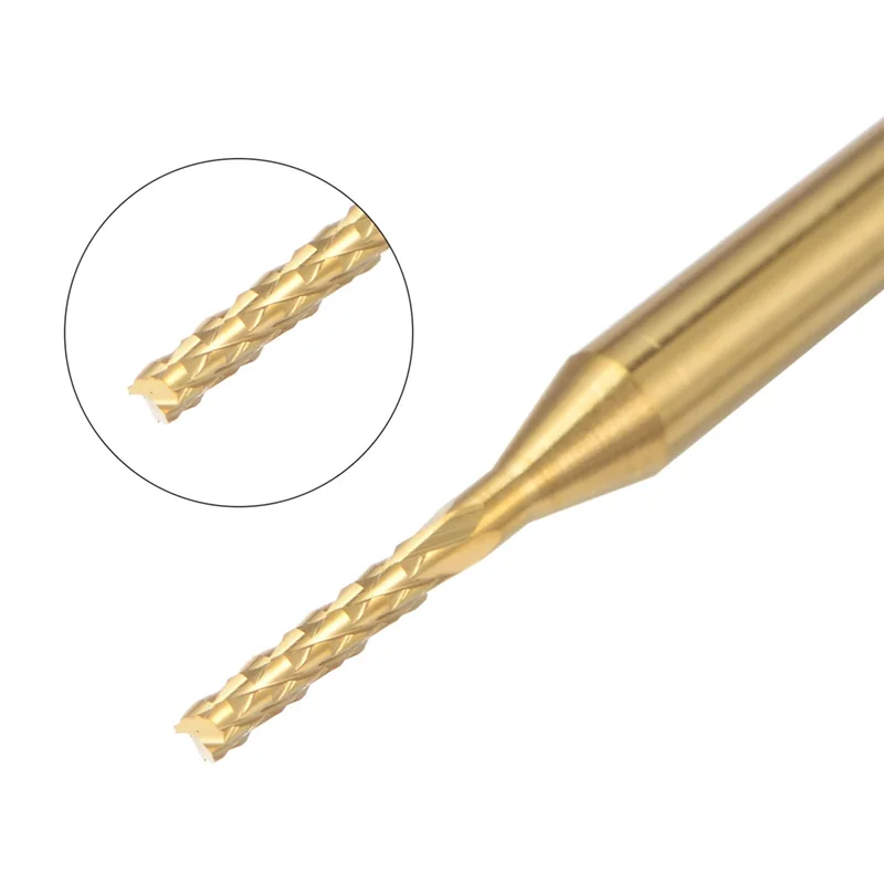 

B28C-10PCS Titanium Coat Carbide End Mill Engraving Milling Cutter CNC Router Bits For PCB Machine, 1/8 Inch Shank