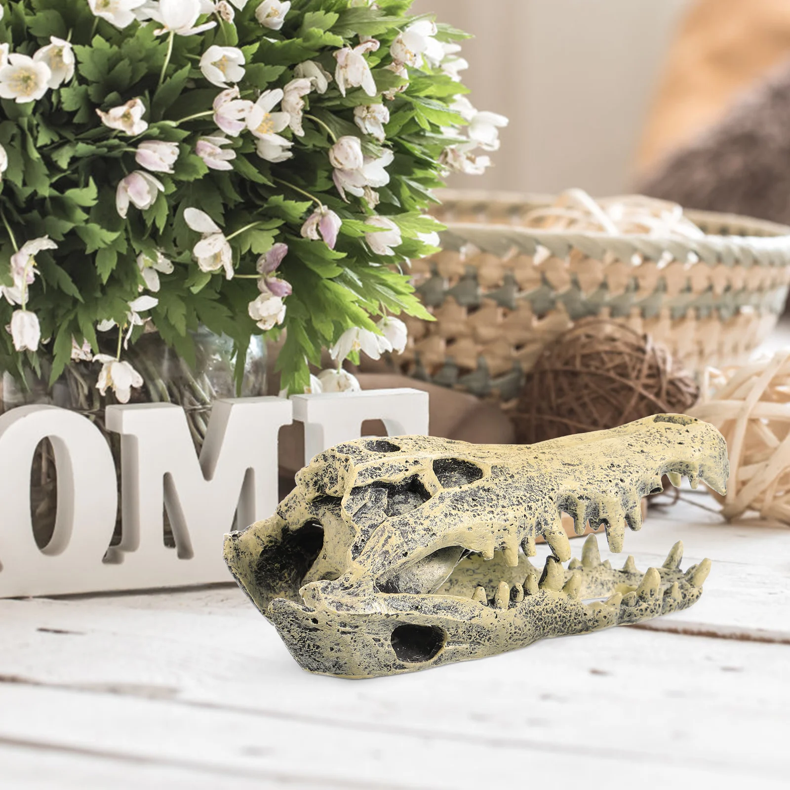 

Resin Dinosaur Skull Decoration Desktop Sculpture Ornament Home Office Decor Dinosaur Skull Desktop Decorations
