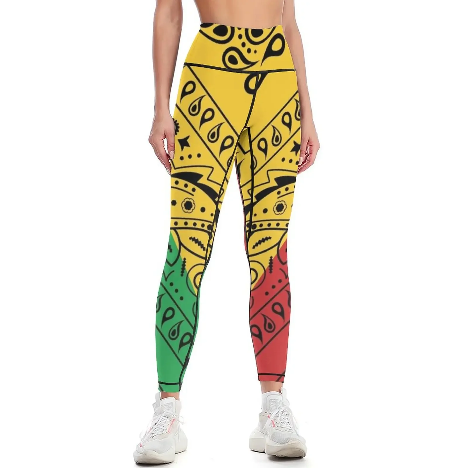 

Rasta Bandana Pattern Leggings for fitness Pants sport joggers for sports tennis for Womens Leggings