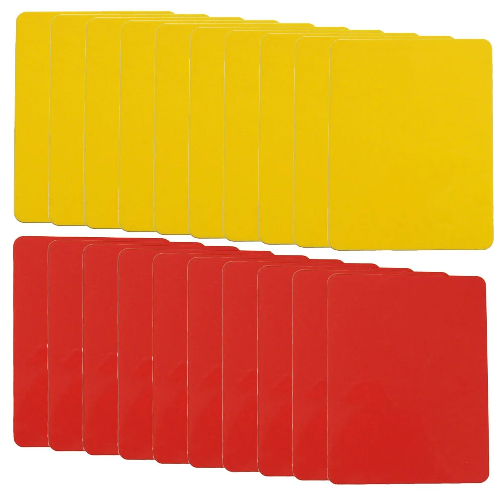 

20 Pcs Football Match Referee Card Cards Accessory Soccer Yellow Red Warning Sign Standard Pvc