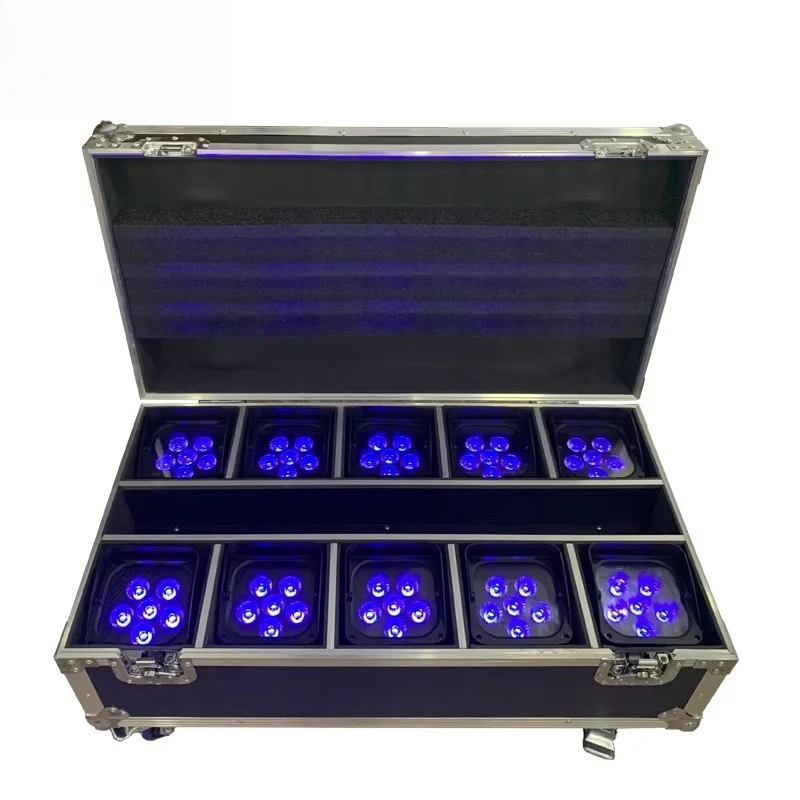 

10in1 Charging for 6X18W 6in1 UV APP Mobile Battery Powered LED Stage