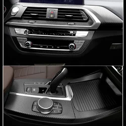 For BMW X3 X4 G01 G02 2018-2020 Interior Central Control Panel Door Handle Carbon Fiber Stickers Decals Car styling Accessorie