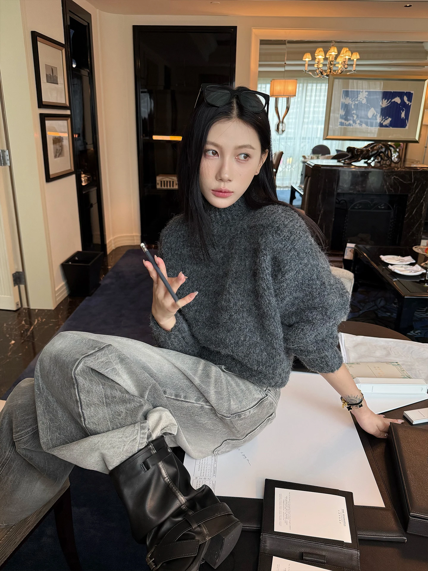 

Шерстяной свитер Thiened с высоким воротником, женская внутренняя одежда, зимний топ, теплый молодой Kylin для поездок на работу, полиэстер, нейлон, шерсть...