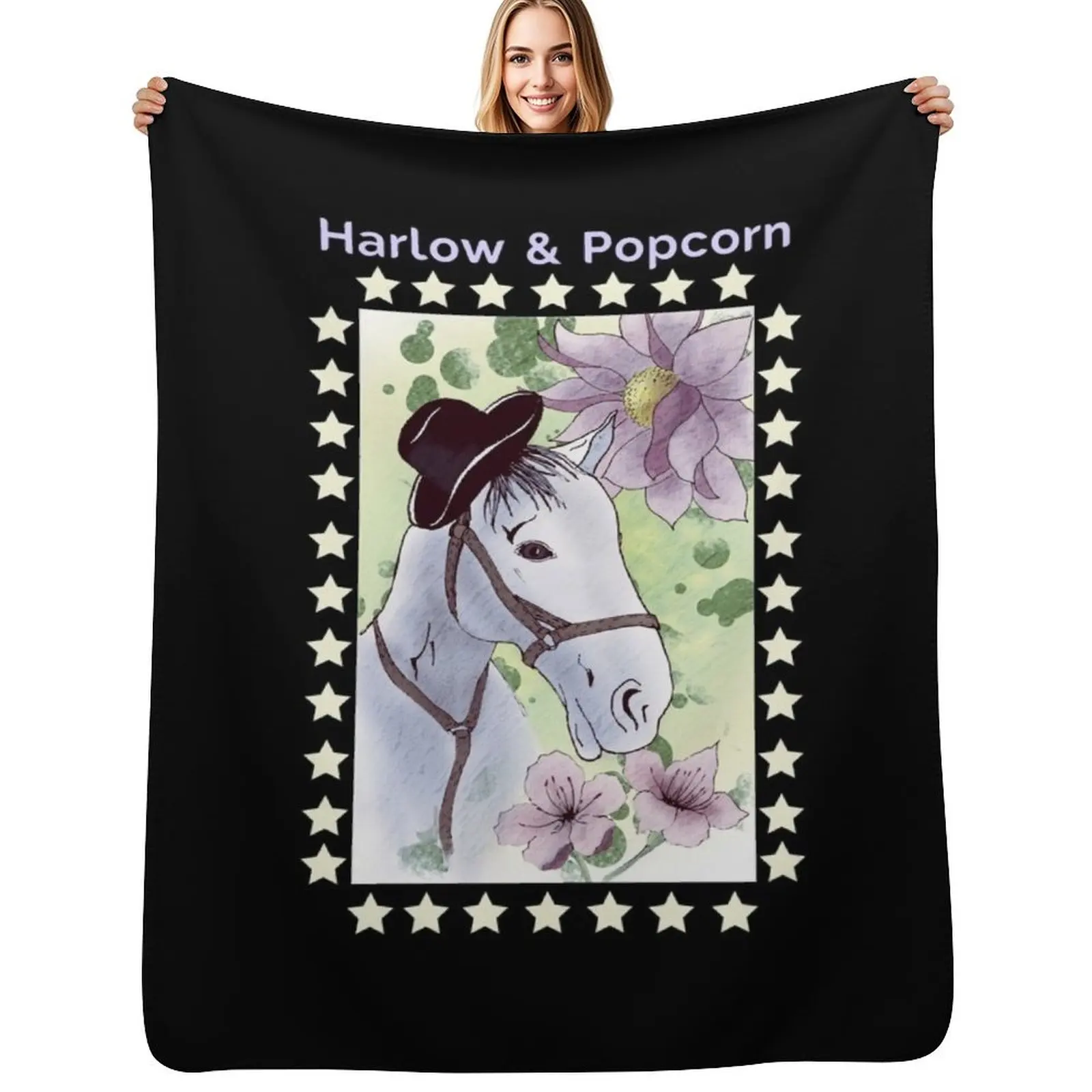 

Harlow And Popcorn Throw Blanket Warm Comfortable Blanket Gift for Parents Friends