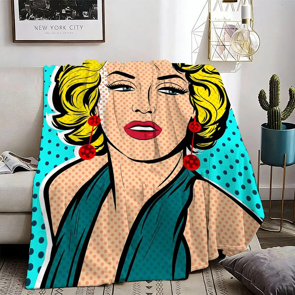 

Roy Lichtenstein art Throw Lightweight 240g Flannel Blanket Soft Skin-friendly for Summer Cooling
