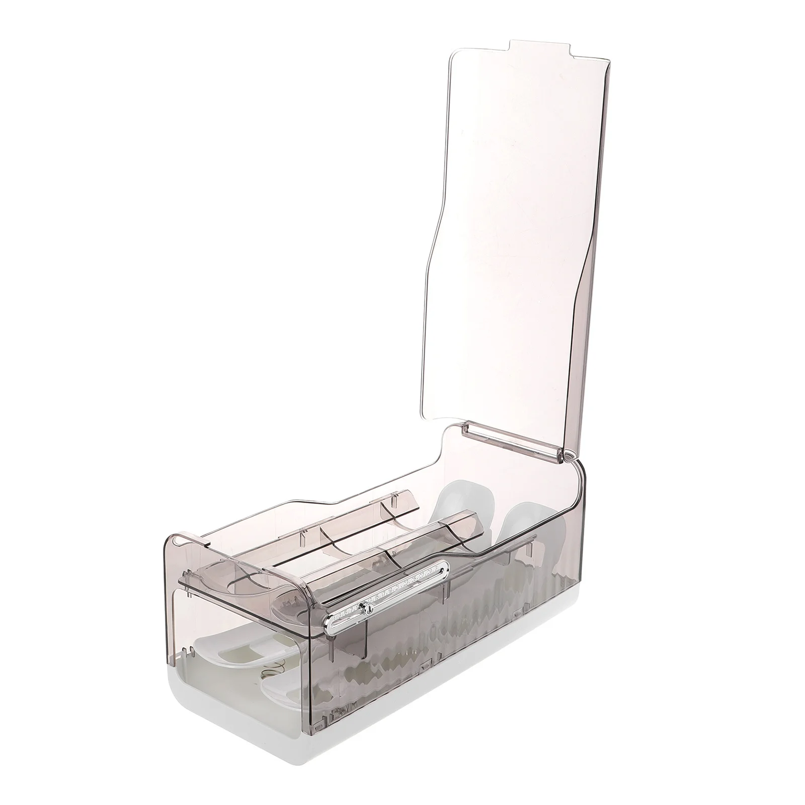 

Press Rolling Down Eggs Dispenser Reusable Plastic Egg Storage Box Drawer Organizer Fridge Space-Saving Transparent Container