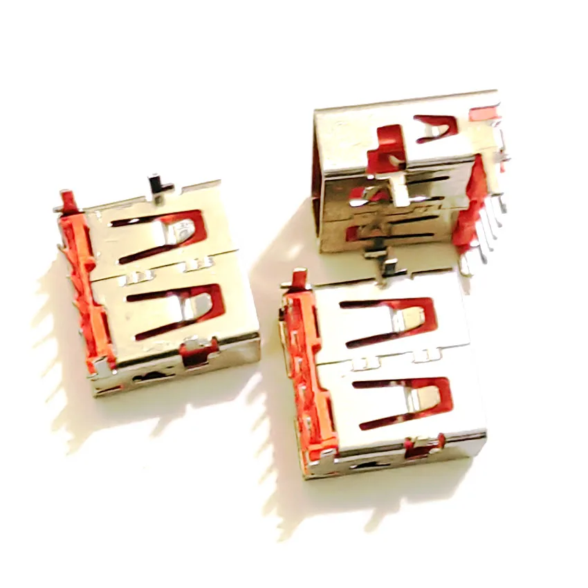 3-10PCS USB 2.0 Female Socket 5PIN Fast Charge USB Interface 5A High Current 90 Degree Plug Board Four-Legged Horizontal