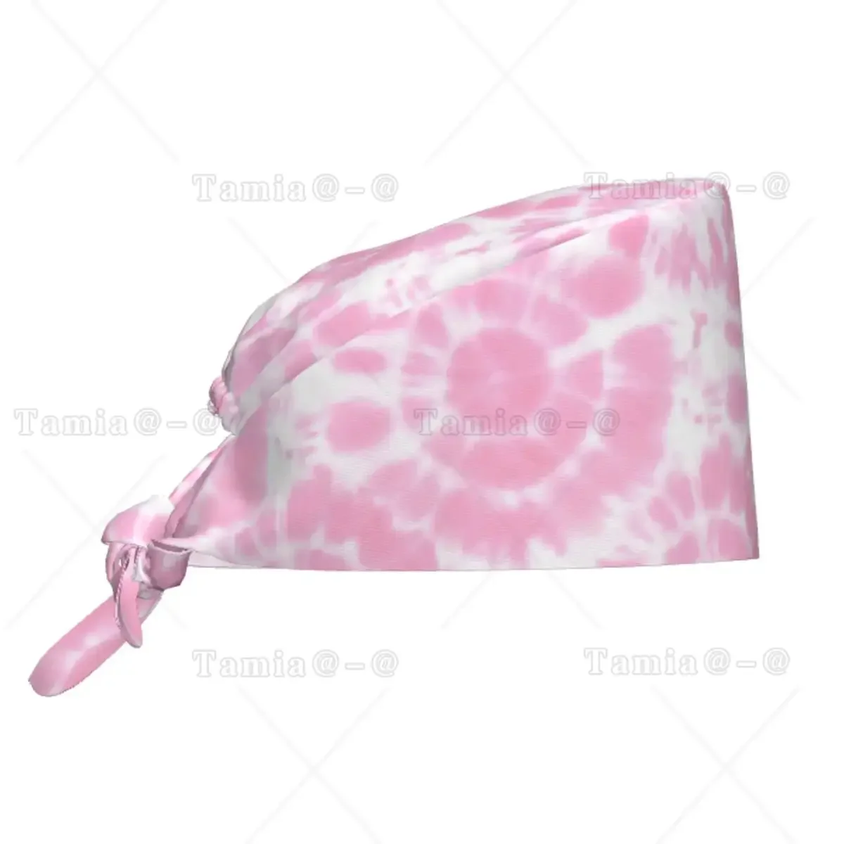 Custom Tie Dye Shibori Pink Scrubs Cap   Hats Women Men Pastel Operating Room Cap Nursing Cap Lab Works Hat