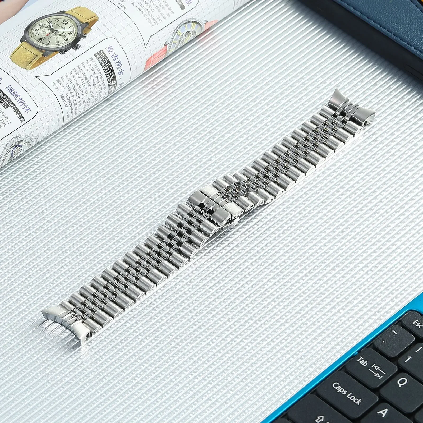 สายสแตนเลสสตีลไม่มีช่องว่างสำหรับ Samsung Galaxy 6สร้อยข้อมือ47มม. 43มม. สำหรับ5Pro 45มม. 6/5/4 40มม. 44มม.