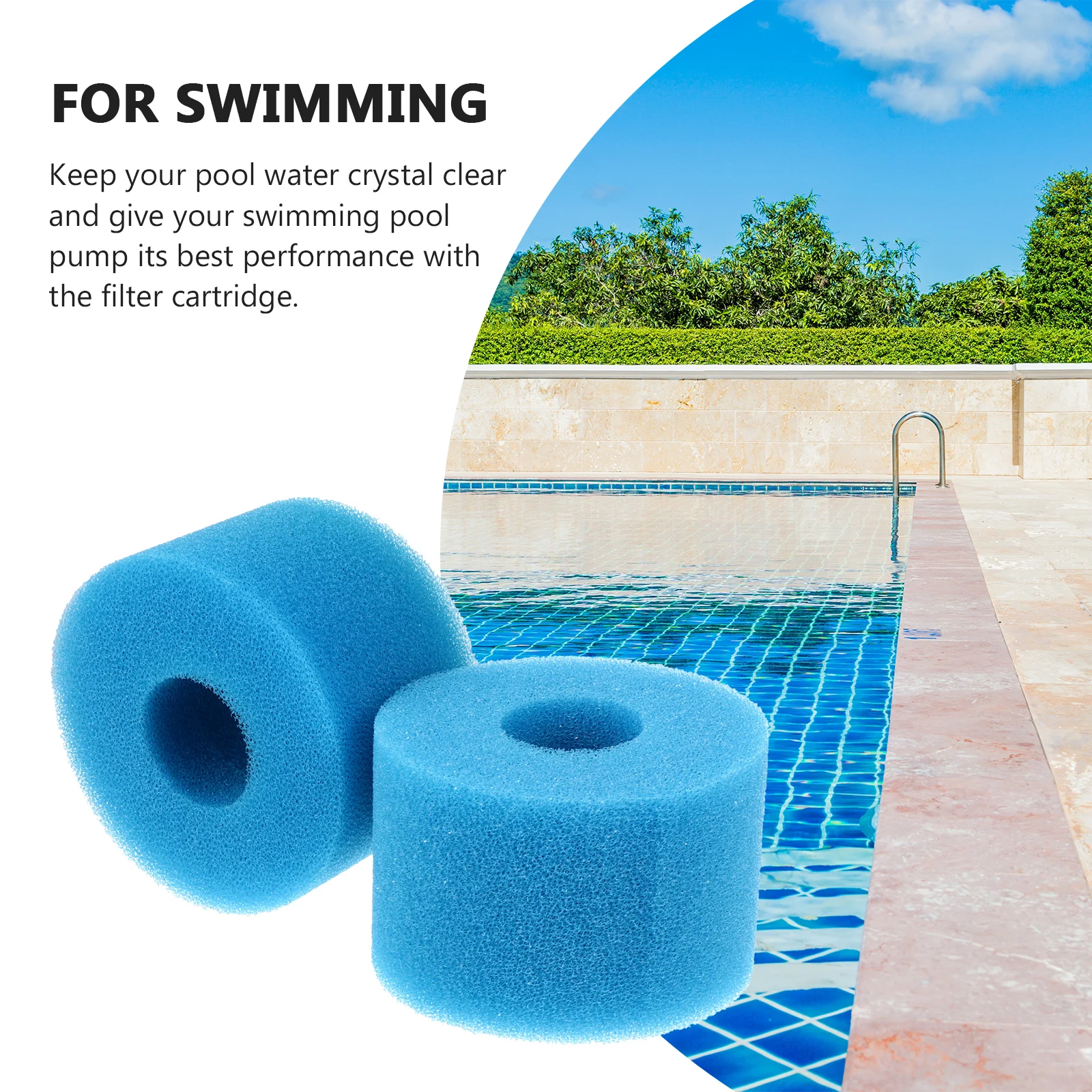 

2 Pcs Filter Cotton Element Summer Pool Pump Cleaner Sponge Football Replacement