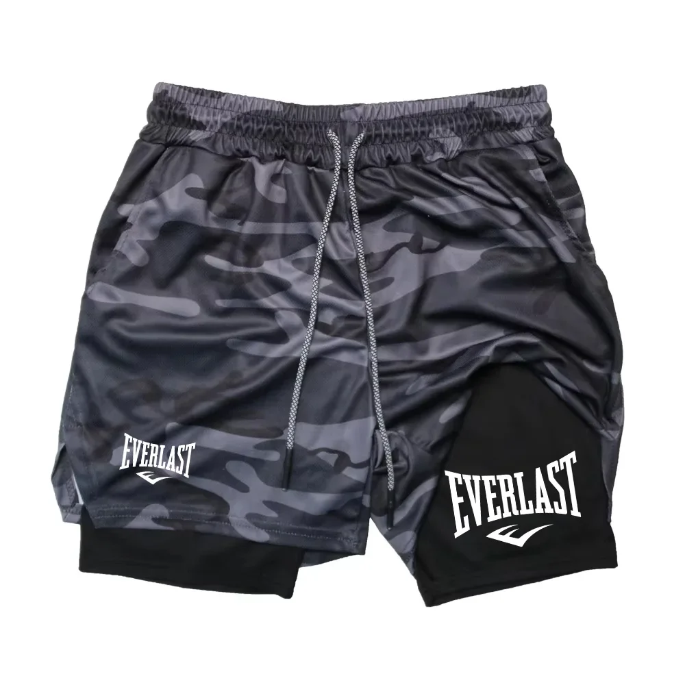 New Men Running Shorts 2 In 1 Double-deck Sport Shorts Sportswear Gym Fitness Short Pants Training Jogging Bottom Men's Clothing