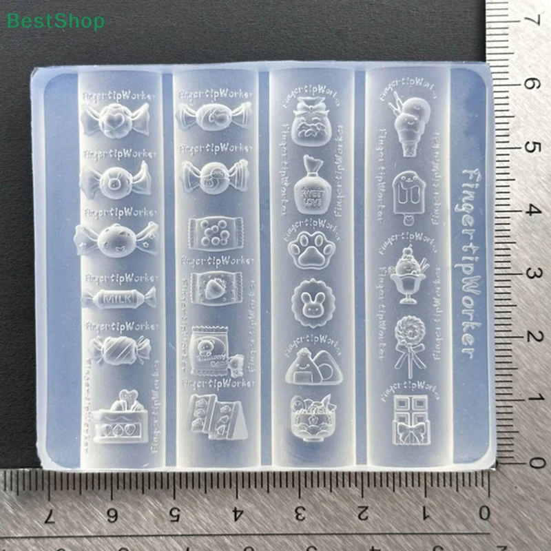 Forma silikonowa do paznokci, wzory z kreskówkami i cukierkami, dekoracje do paznokci, forma do wypełniania lakierem, wzory DIY, reliefowe wzory, stereoskopowe narzędzia do manicure