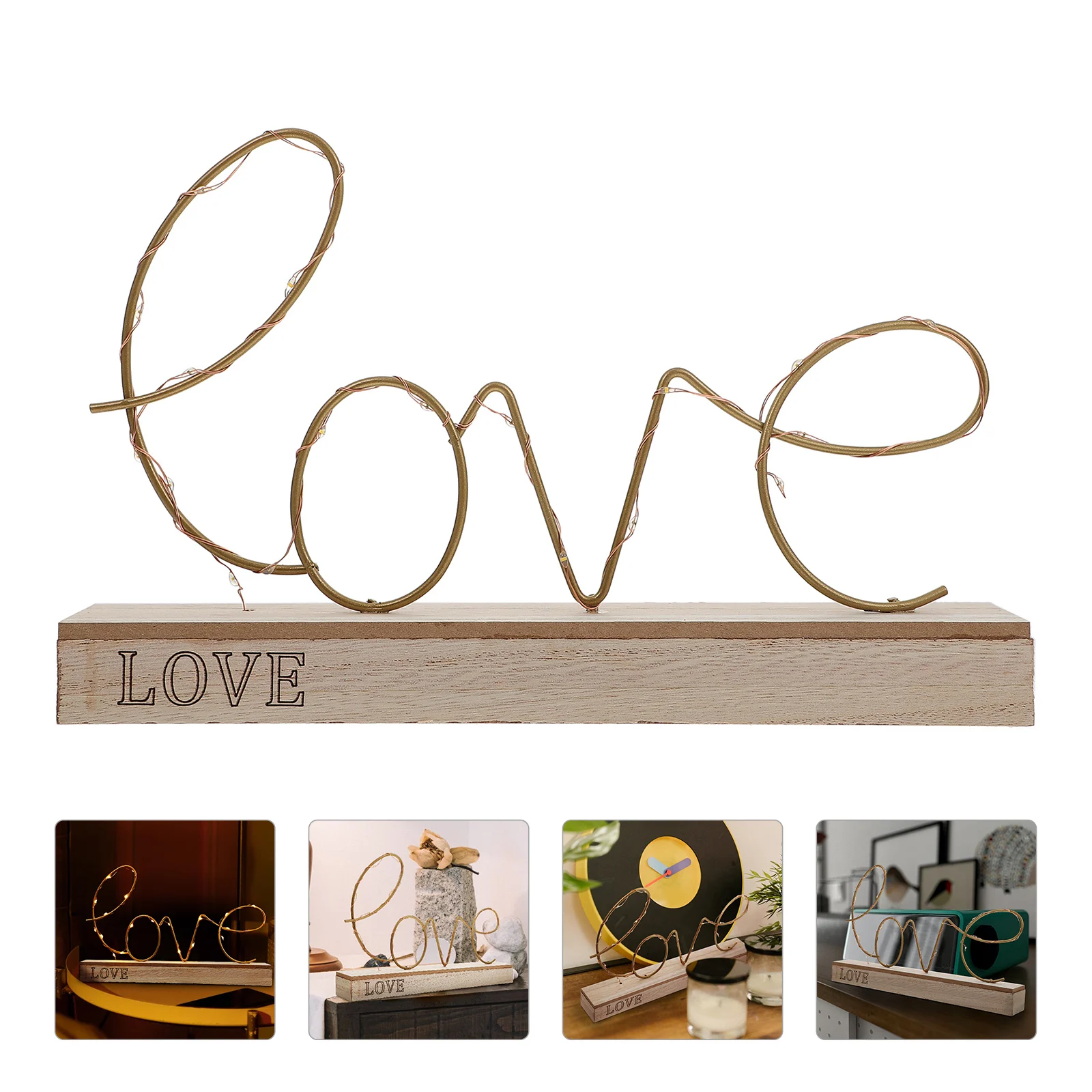 Creative Alphabet Atmosphere Light Romantic Night Lamp Powered Iron Craft Decorative Light Simple Desktop Lamp For