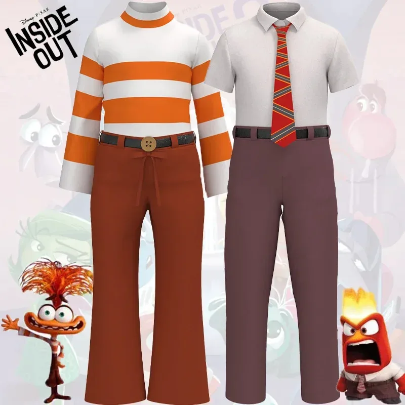 

Inside Out Anxiety Anger Cosplay Costume Disguise Outfit for Adult Kids Halloween Party Suits Role Play Disgust Uniform Full Set