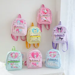 Sanrio Anime Mymelody Kuromi Cinnamoroll Children Backpack Travel Bag Schoolbag Girls Kindergarten Bookbag Mochila Birthday Gift