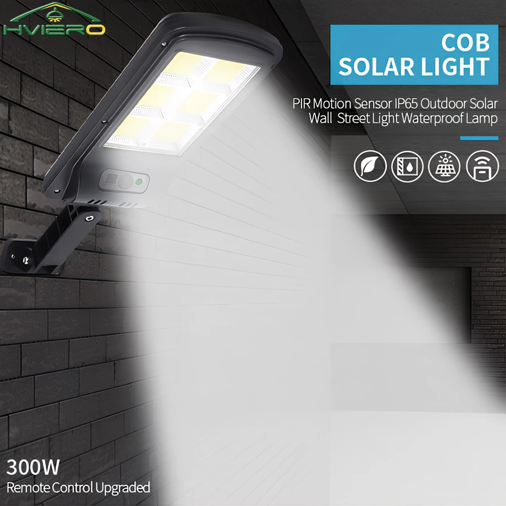 

PIR Motion Sensor Smart Remote Control Home Led Solar Light Garden Outdoor Wall Street Lamp 300W Powerful COB IP65 Waterproof