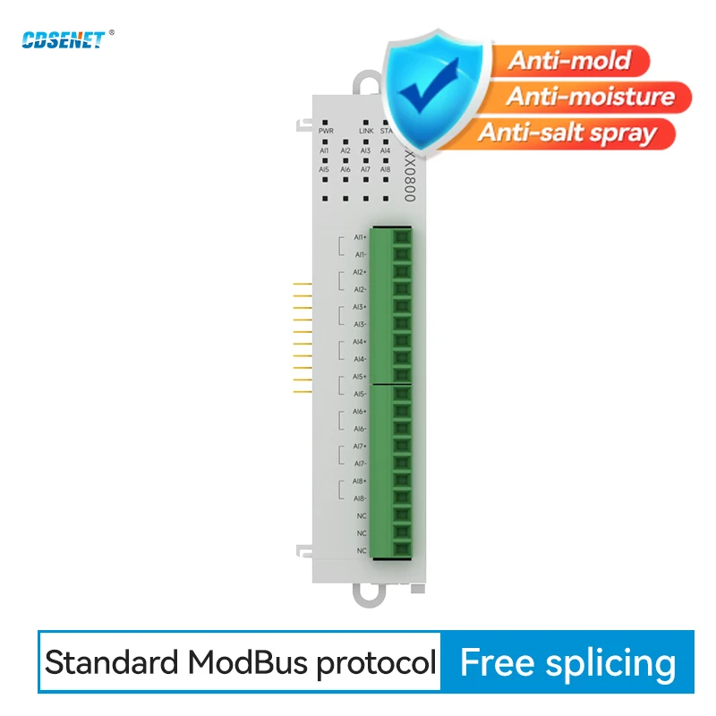 

8AI Differential Voltage Remote IO Expansion Module RS485 Ethernet CDSENET GXGXX0800 Modbus DC 9-36V Work only with Host