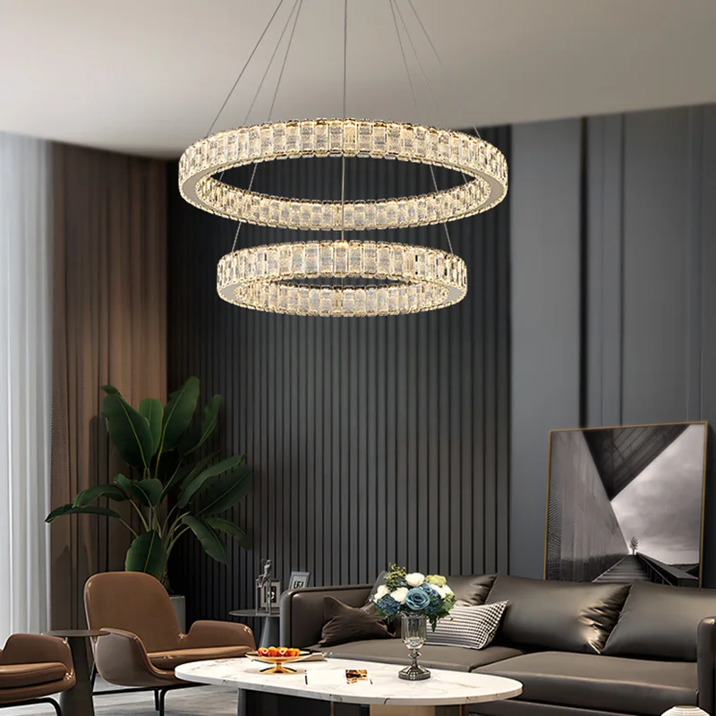 New Arrival Luxury Crystal LED Chandelier Modern Home Ceiling Pendant Lamp for Villa Living Dining Room Bedroom Lighting Fixture