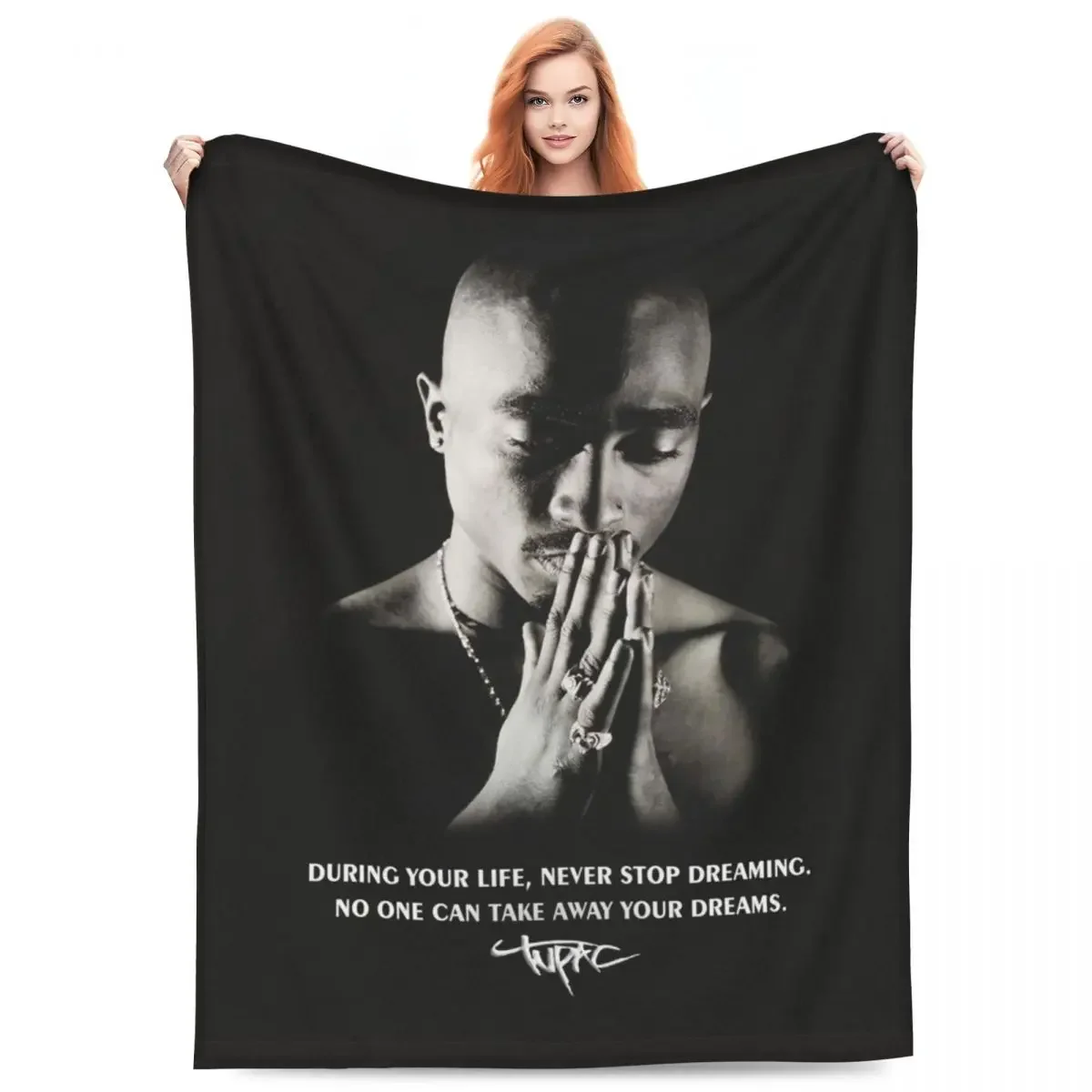 

2PAC Flannel Blankets Quality Soft Warm American Music Singer Tupac Throw Blanket Winter Travel Chair Sofa Bed Printed Bedspread