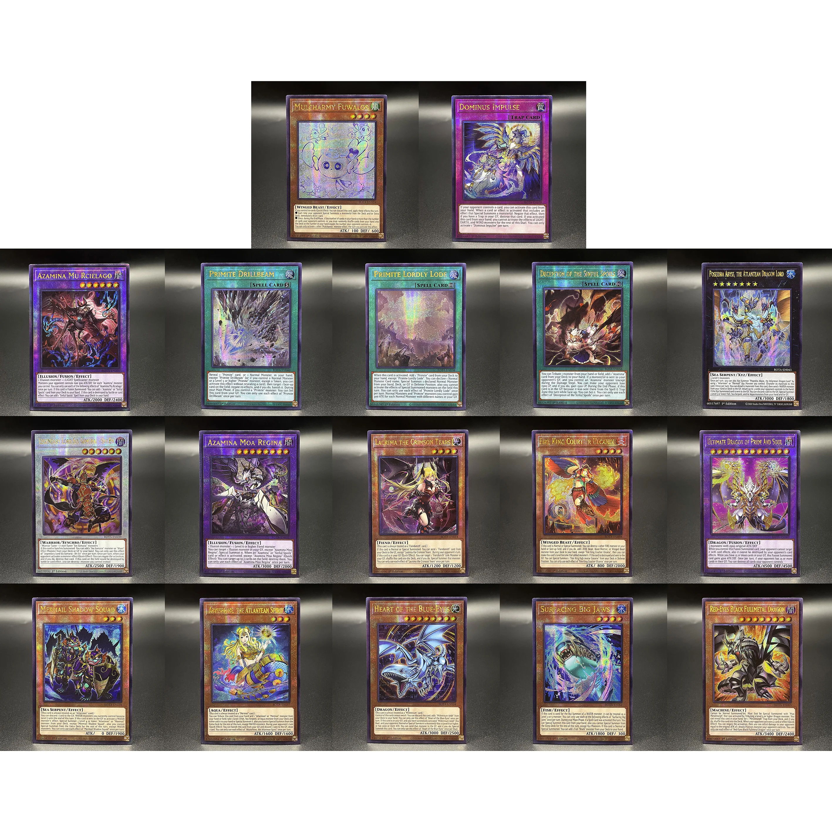 17/23/55 pièces quartier siècle Secret Rare YuGiOh cartes Slifer le ciel Dragon plume Duster Cyber Dragon Proxy YGO FOIL2 ensemble de cartes