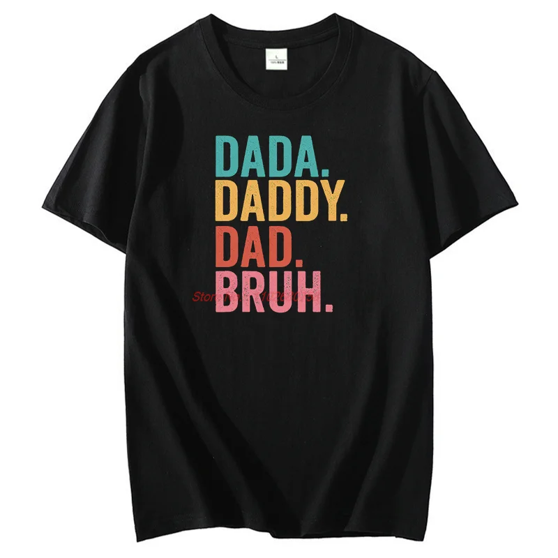Vintage Retro Father's Day Cotton T-Shirt Dada Daddy Dad Graphic T Shirts Birthday Gift Print T Shirt Short Sleeve T-Shirts