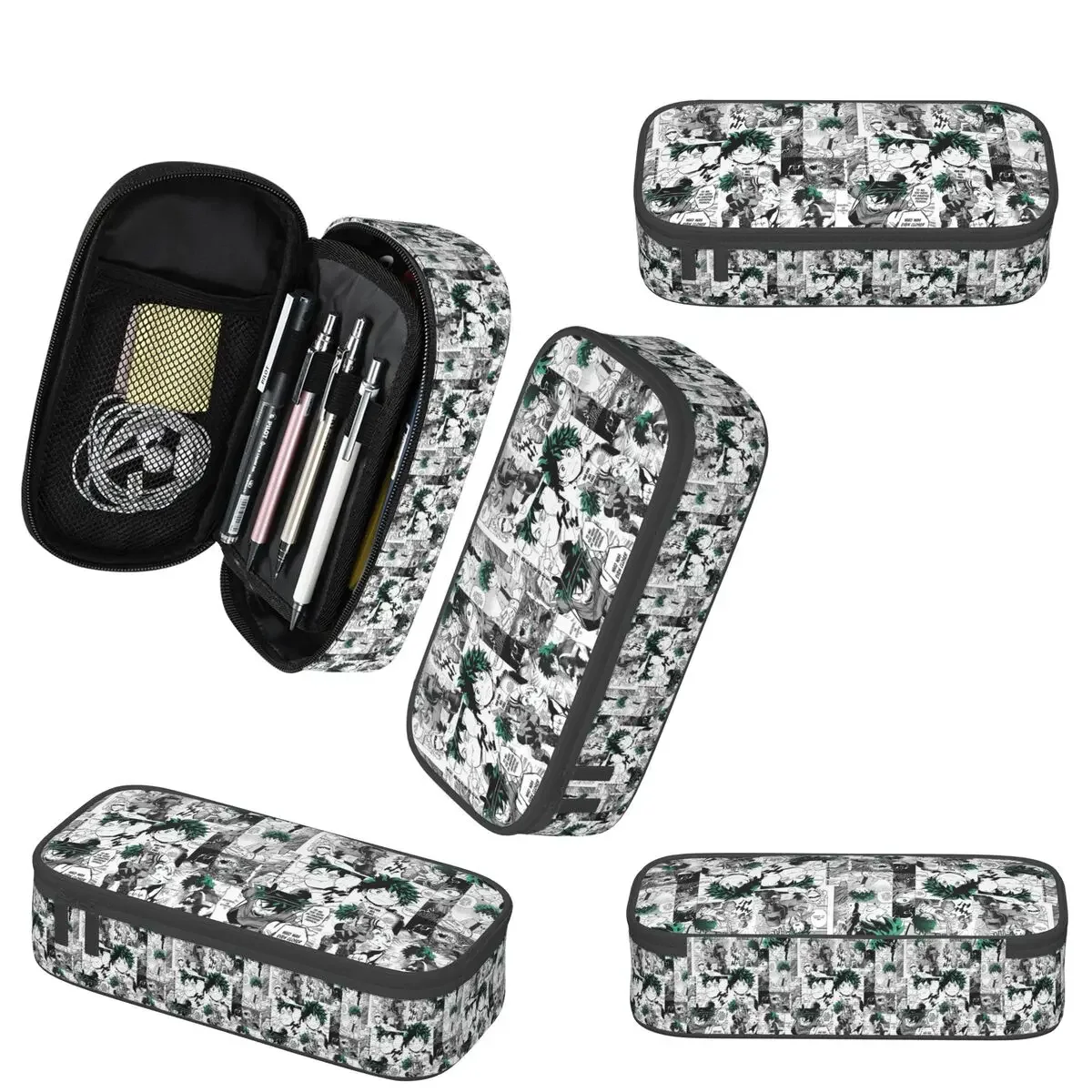 My Hero Academia Deku Manga Collage Pencil Case for Kids Gifts Pen Box Pencil Bag Stationery Supplies Pen Holder Bag