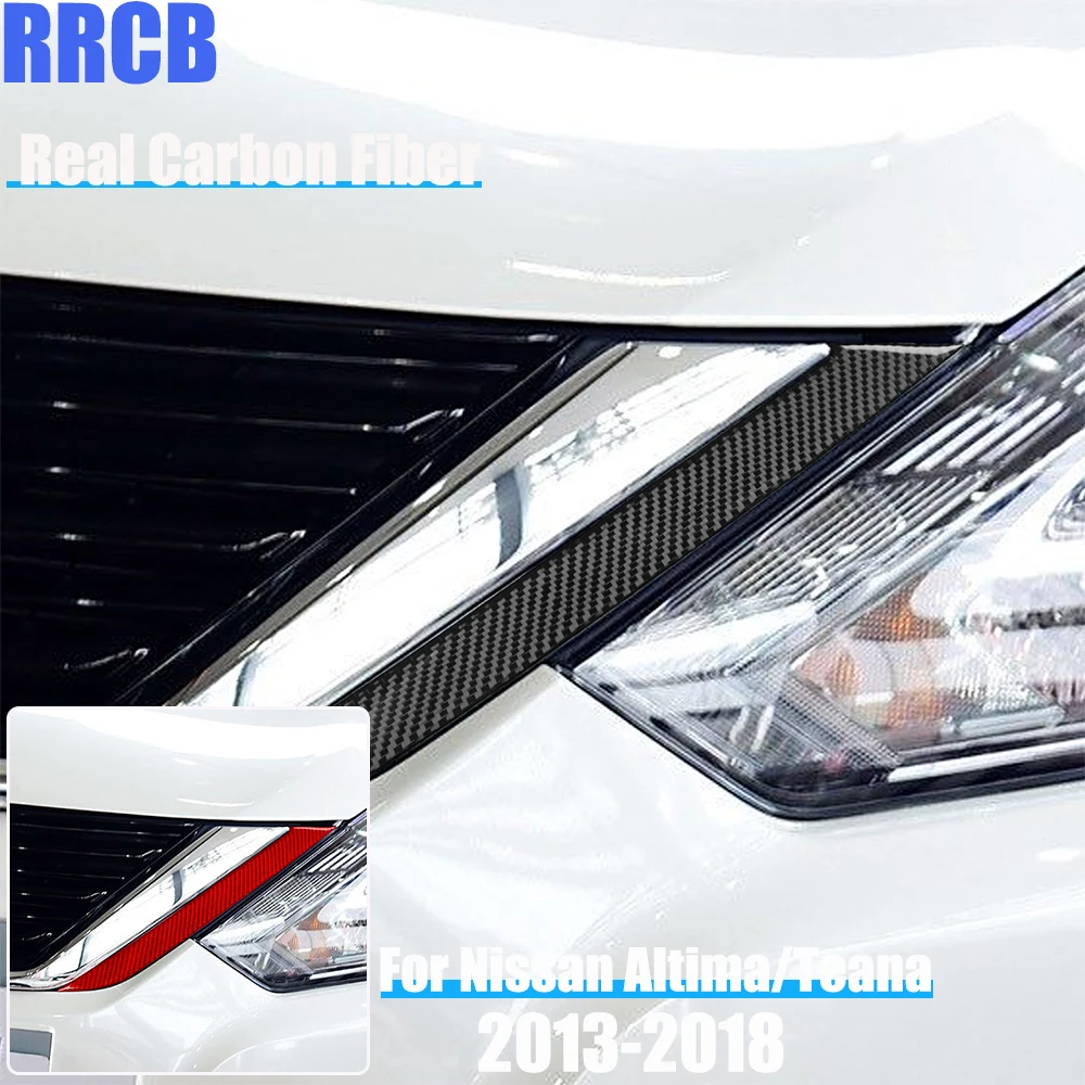 

Real Carbon Fiber Car Accessories Front Grille Trim Soft Cover Sticker For Nissan Altima/Teana L33 2013 2014 2015 2016 2017 2018