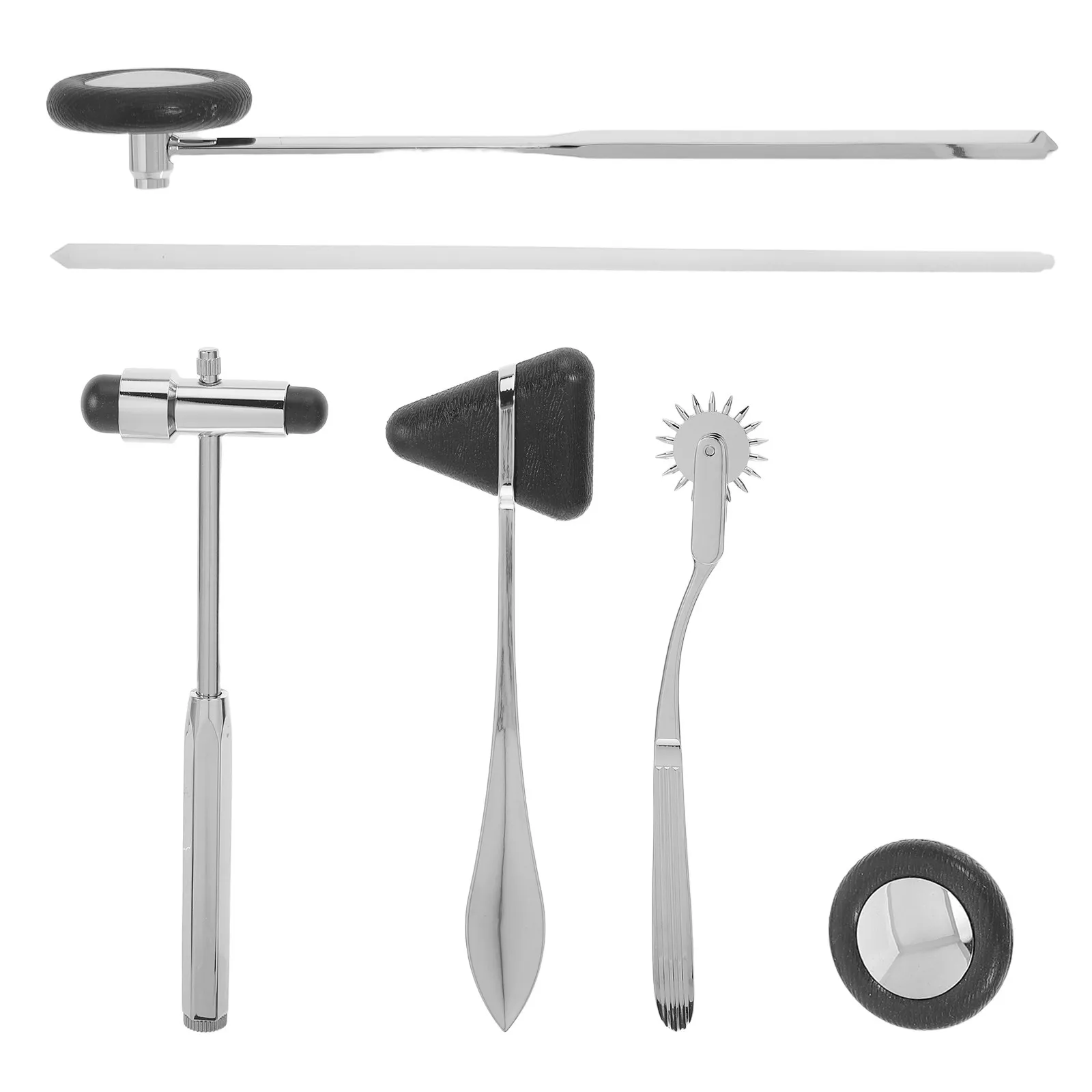 1Set Multifunctional Neurological Hammer Diagnostic Instrument Set Black Portable Reflex Testing Kit Clinic Student