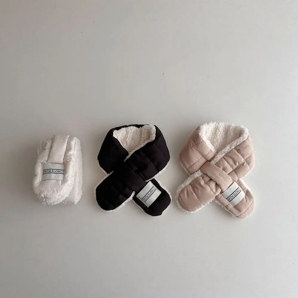 Écharpe en laine polaire douce pour bébé, garde au chaud, en coton rembourré, en peluche, enveloppe de cou croisée, chauffe-cou pour enfants en bas âge