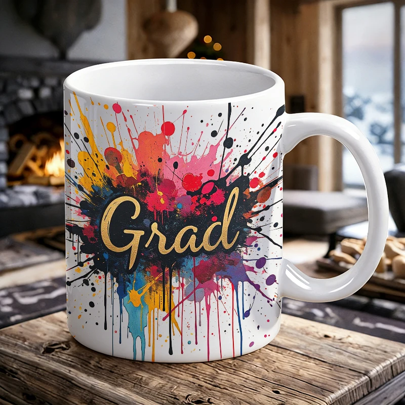 

Colorful splash 'GRAD' ceramic mug, coffee mug, milk mug, office tea cup, drinking cup, gift for friends, fade-resistant
