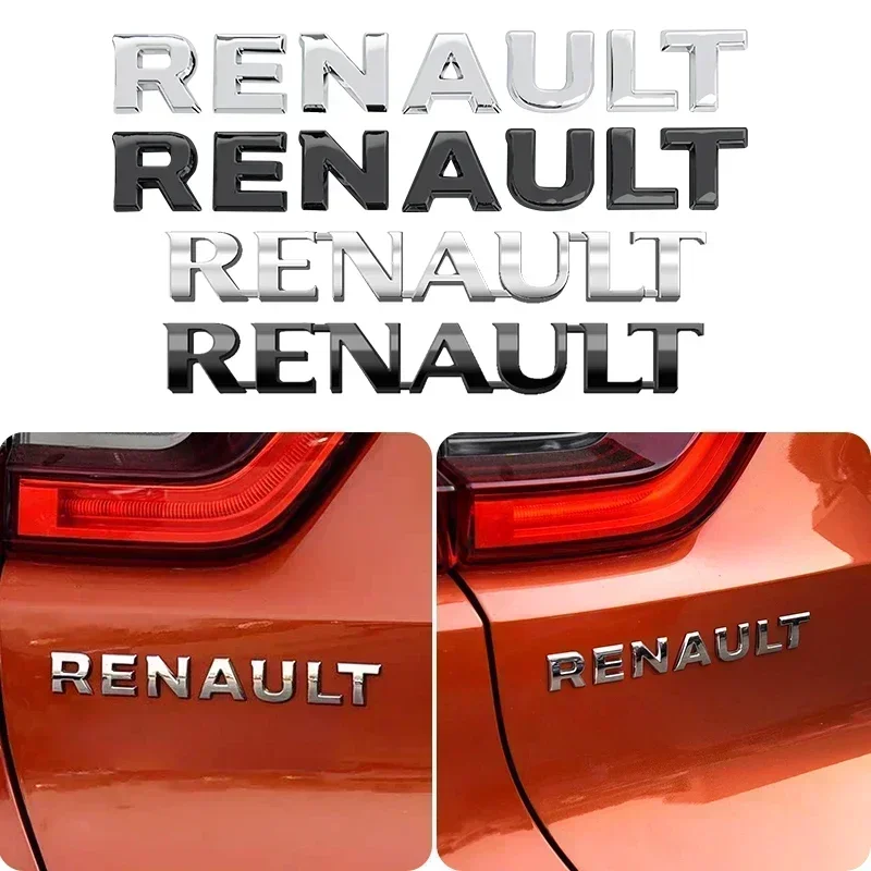 

Glossy Black silvery ABS Sticker Car Rear Trunk Body Emblem For Renault Koleos Duster Megane 2 3 4 Logan Clio Captur Espace RS