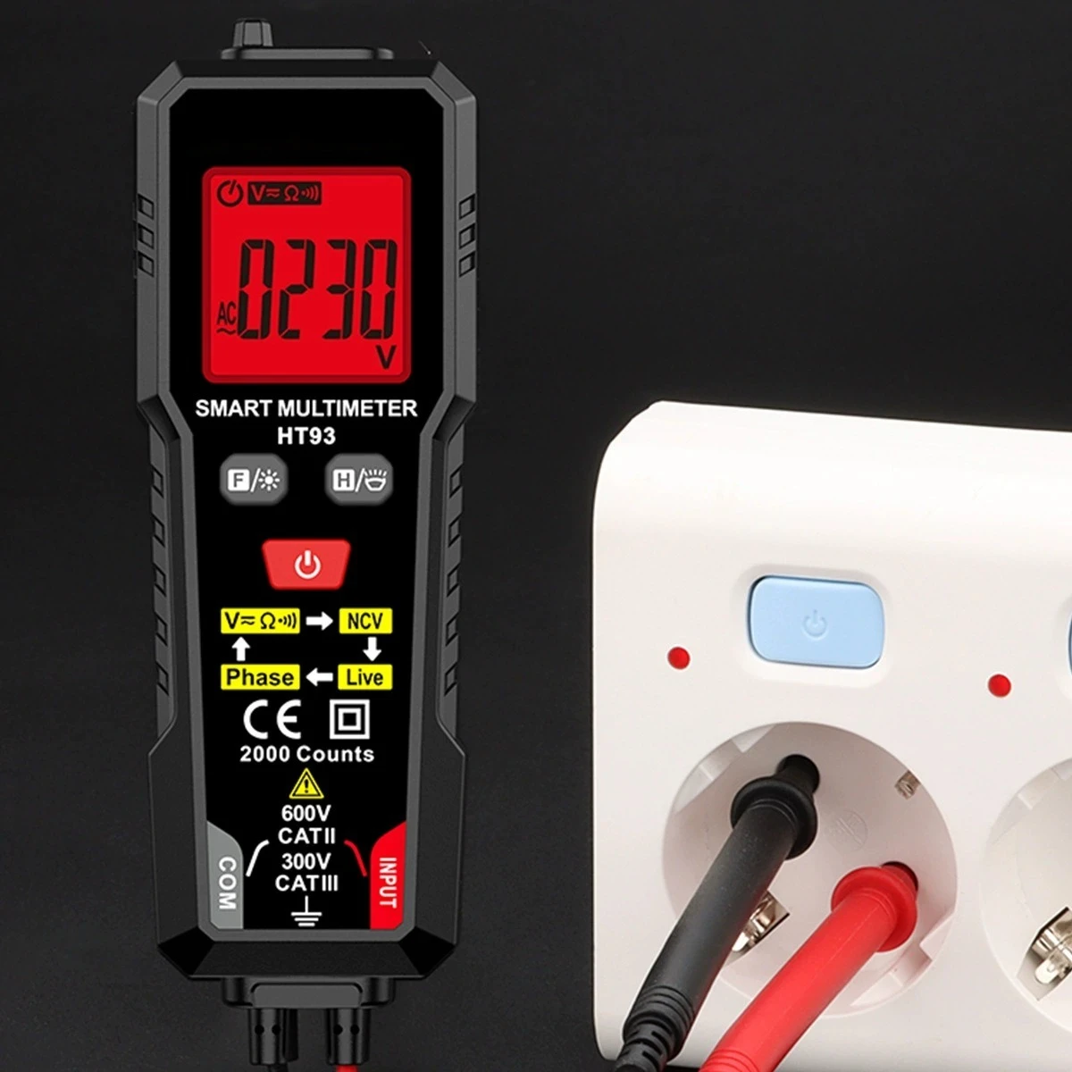 HA BOTEST HT93 True RMS Multimeter Intelligent Anti-burn Electric Meter With Phase Sequence Detection