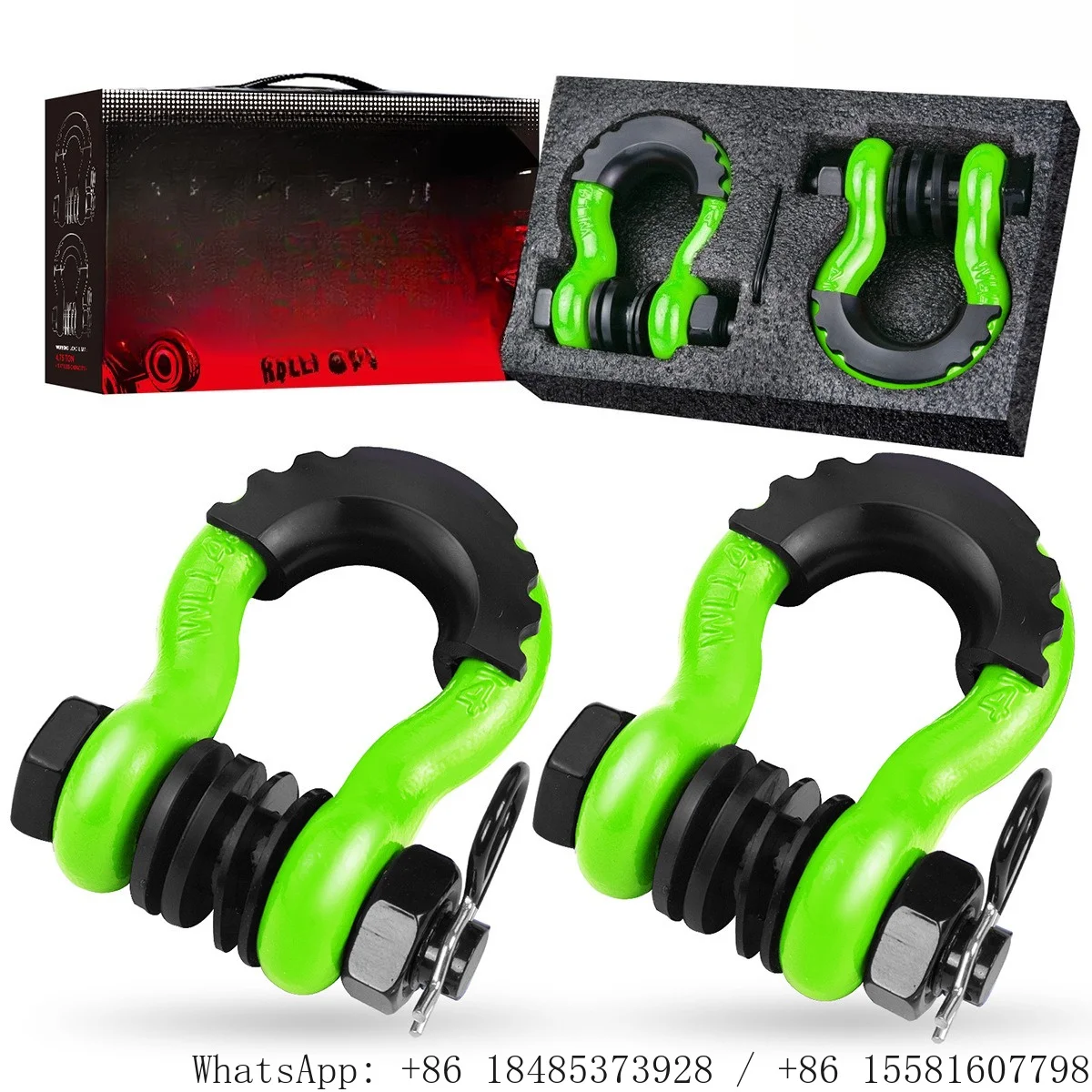 3/4 Inch D‑Ring Shackle Heavy Duty U‑Shape Bow Shackle Recovery Tow Hook for Vehicle Towing Rescue