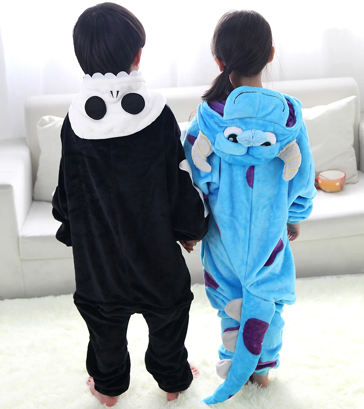 Kigurumi Skeleton Sulley Cartoon Onesies Kids Children Animal Pajamas Girls Boys Cosplay Costumes For Christmas Halloween Party