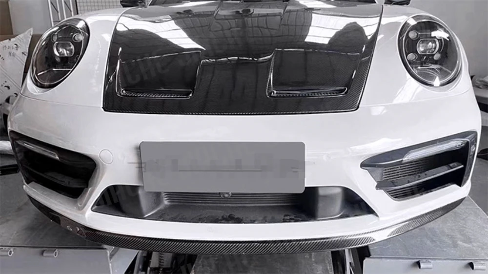 

Передний спойлер из сухого углеродного волокна, разветвители для Porsche 911992 2019 2020 2021 2022 2023, защита бампера из FRP