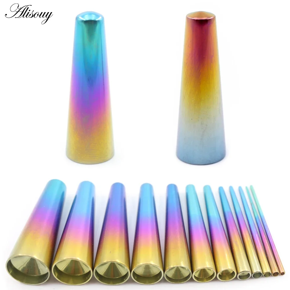 Alisouy 1PC Titanium Gradient Purple Concave Taper Insertion Pins Taper Gauge Expander Piercing Tool Professional Body Jewelry