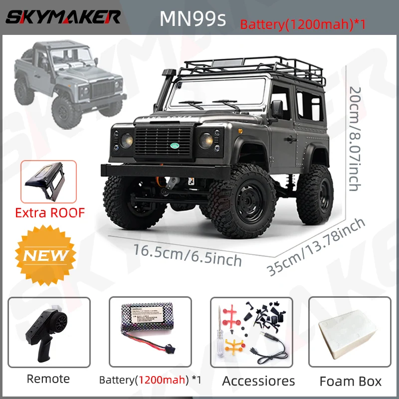 Nieuwe MN99s MN98 1:12 MN Model RTR Versie RC Auto 2.4G 4WD RC Rock Crawler Defender Afstandsbediening Auto 1/12 RC Truck Auto Speelgoed