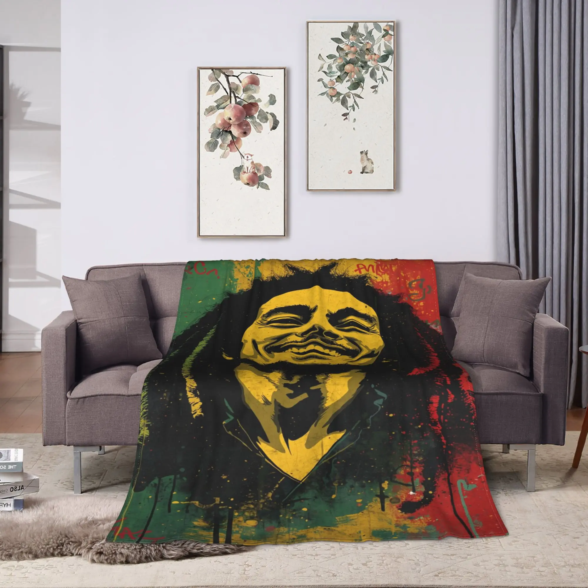 B-Bob M-Marley Singer Soft Cozy Blanket For Living Room  Novelty Bedding Throws Spring Travel Office Flannel Bedspread