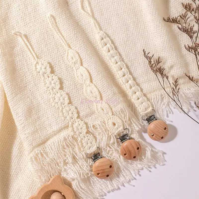 Y1UB الطفل هوة كليب الرضع الوليد الدمية سلسلة مصاصة حزام سلسلة كليب الطفل هوة حامل كليب المنسوجة سلسلة مهديء #3