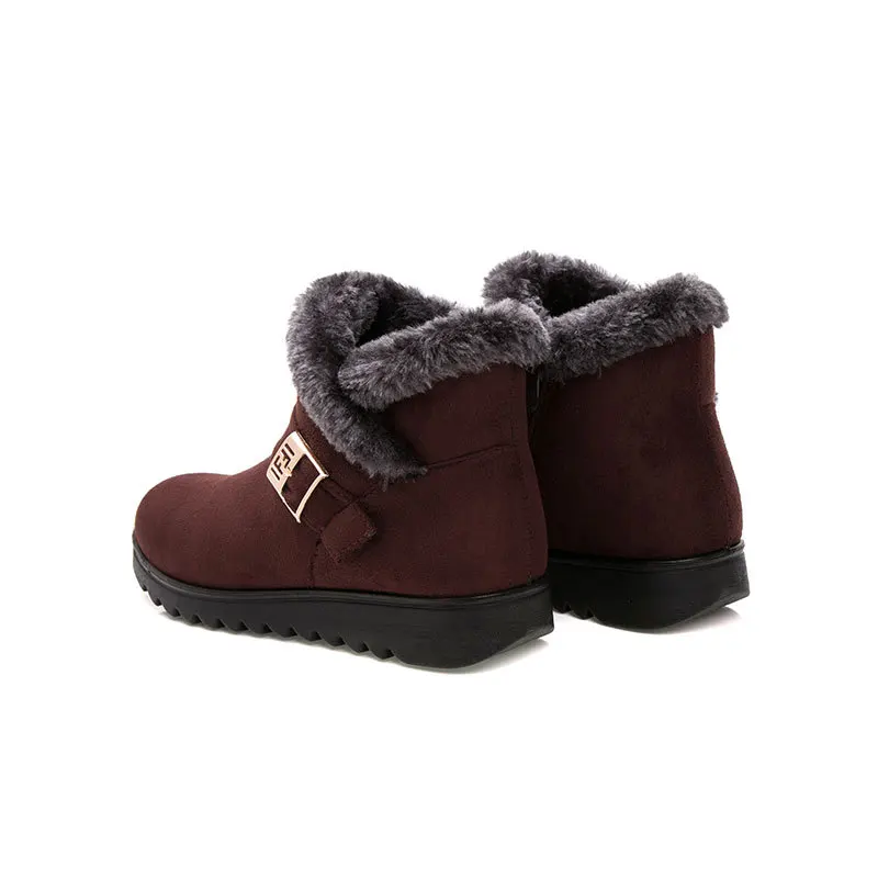 Winter Frauen Schnee Stiefel Flache Bequeme frauen Stiefel Warme Plüsch Wanderschuhe Frau Große Größe Botas Mujer 41 42 43 WSH3144