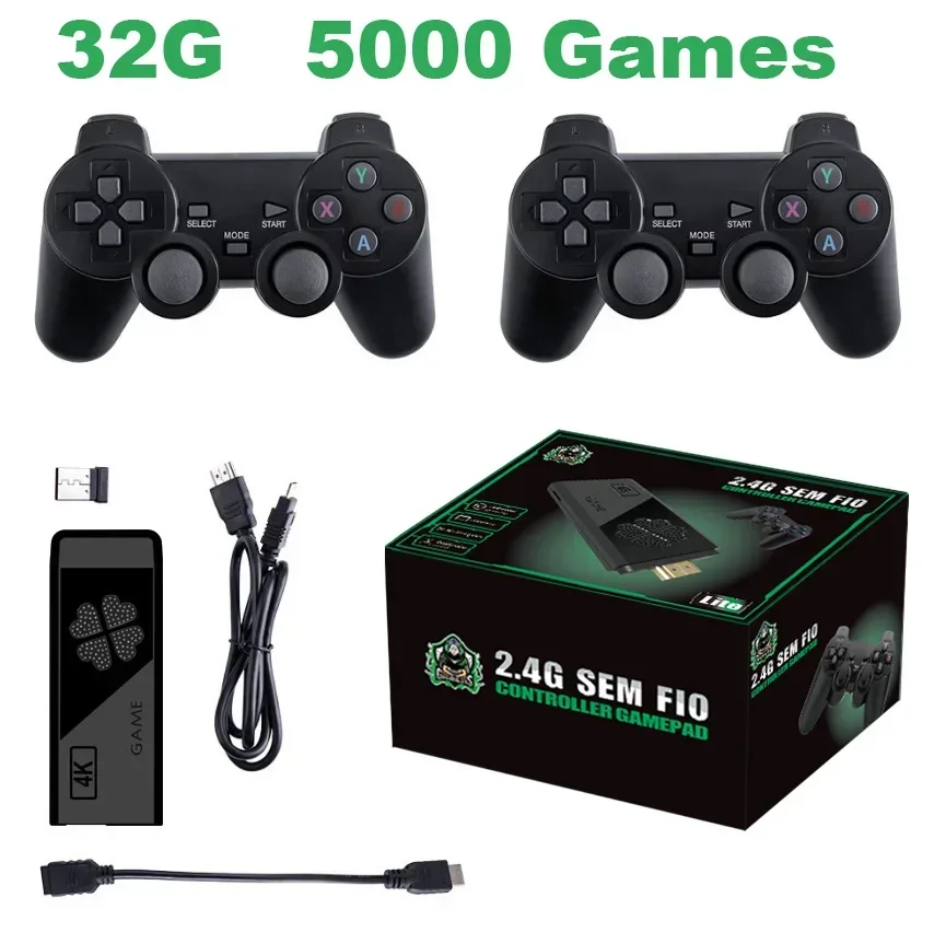 B-M M8 II Mini 2K/4K Game Stick Two Players Video Game Console 10000 Free Games Wireless Gaepads For 8/16/32/128 bit retro games