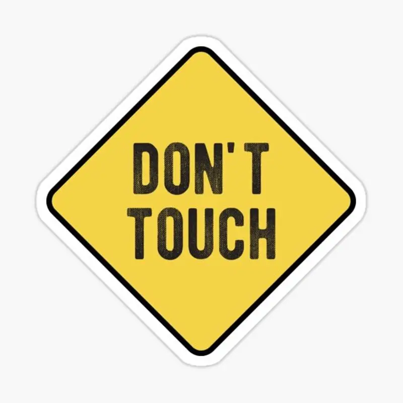 Funny Motorcycle Or Biker Helmet Design - Don'T Touch Warning Sticker for Laptop Decor Bedroom Car Cute Cartoon Art Fashionable