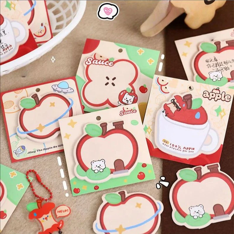 

30 листов блокнота для заметок с мультяшными рисунками, фигурные стикеры N-кратного использования, канцелярские товары для студентов, милые наклейки для сообщений