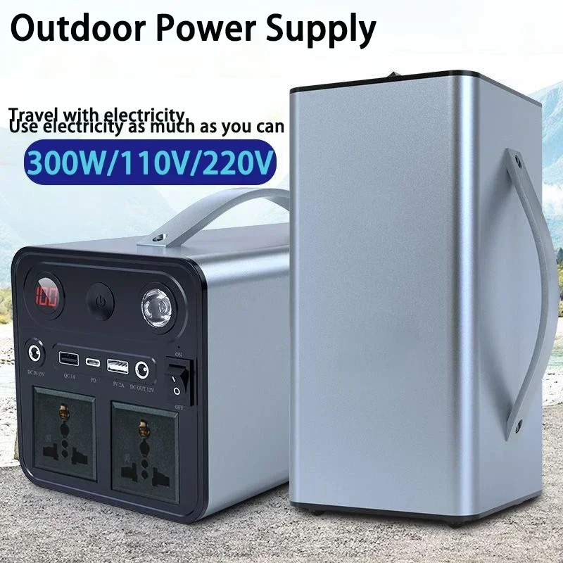 Solar Generator Power Supply Station 300W 68000mAh Portable Auxiliary Battery Power Bank Inverter USB C PD for Outdoor Camping