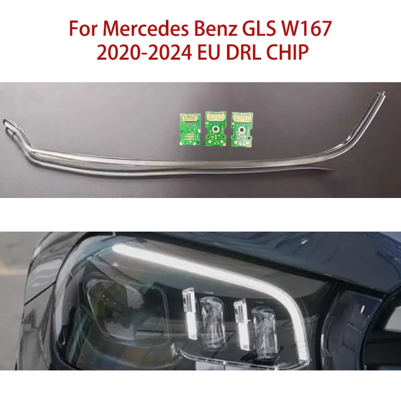 

Подходит для модуля указателя поворота Mercedes-Benz, белый GLS W167, ангельский глаз, автомобильный балласт DRL CHIP 2020-2024, европейская кабелепроводная полоса