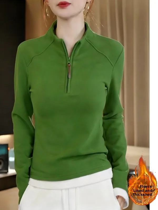 

Двусторонний вельветовый свитшот с высоким воротом, модный, теплый, универсальный, осенне-зимняя женская одежда, трендовый, стройнящий крой