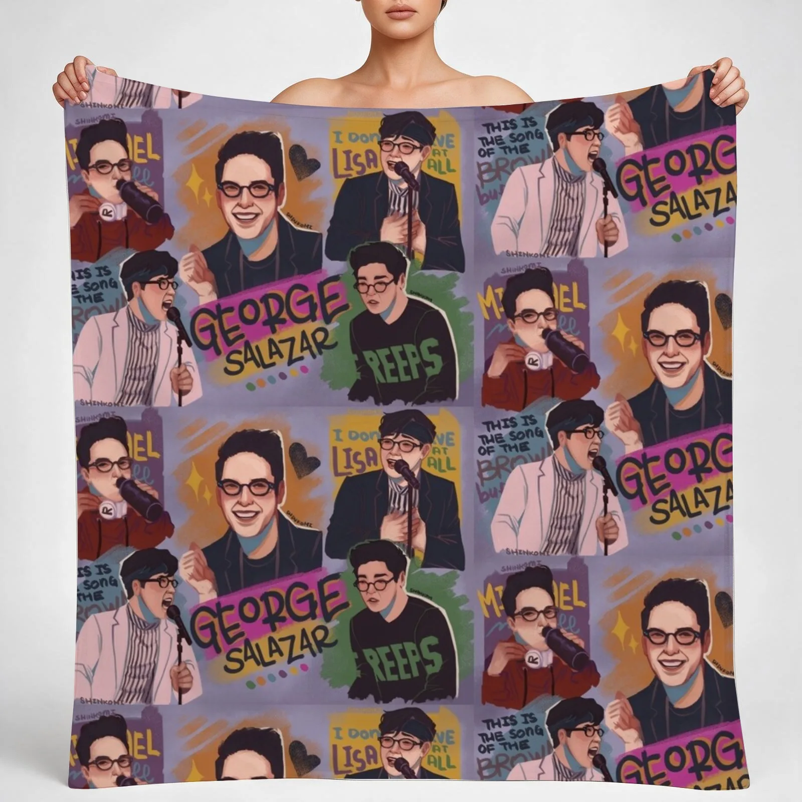 George Salazar Throw Blanket couch cozy soft plush fuzzy picnic outdoor blanket