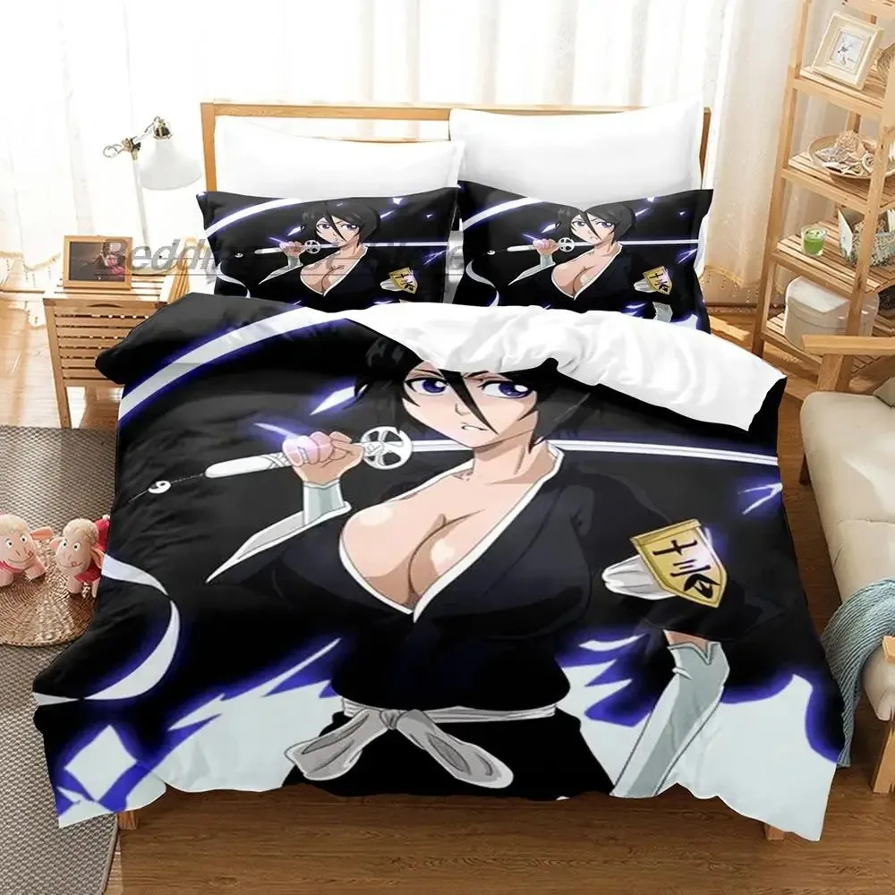 

Bleach Kuchiki Rukia Bedding Set Single Twin Full Queen King Size Bed Set Aldult Kid Bedroom Duvetcover Sets 3D Print Anime 2022